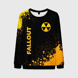 Свитшот мужской Fallout - gold gradient: надпись, символ, цвет: 3D-черный