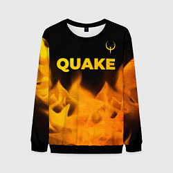 Свитшот мужской Quake - gold gradient: символ сверху, цвет: 3D-черный