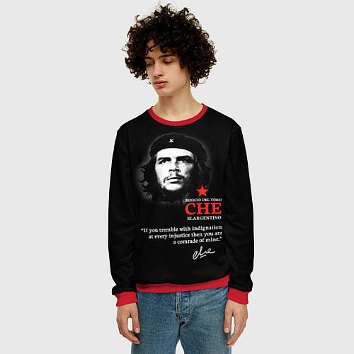 Мужской свитшот Che Guevara автограф / 3D-Красный – фото 3
