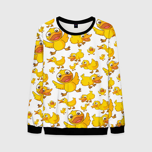 Мужской свитшот Yellow ducklings / 3D-Черный – фото 1