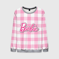 Мужской свитшот Барби лого розовая клетка