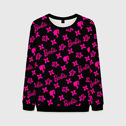 Свитшот мужской Барби паттерн черно-розовый, цвет: 3D-черный