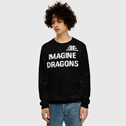 Свитшот мужской Imagine Dragons glitch на темном фоне: символ свер, цвет: 3D-черный — фото 2