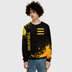 Свитшот мужской OneRepublic - gold gradient: надпись, символ, цвет: 3D-черный — фото 2