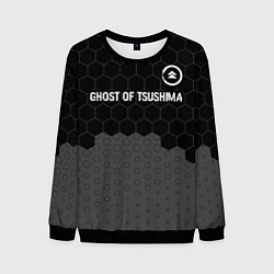 Свитшот мужской Ghost of Tsushima glitch на темном фоне: символ св, цвет: 3D-черный