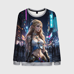 Мужской свитшот Принцесса Зельда в киберпанке