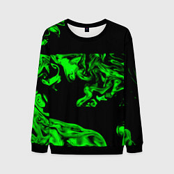 Свитшот мужской Зеленый светящийся дым, цвет: 3D-черный