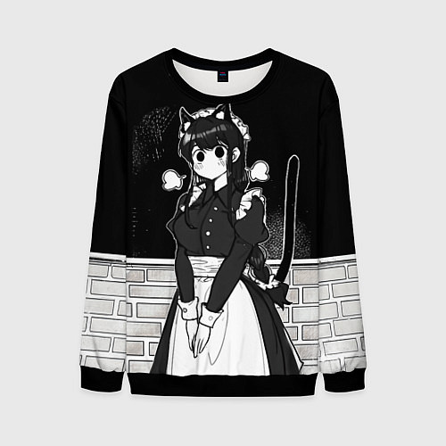 Мужской свитшот Коми сан у школьной доски / 3D-Черный – фото 1