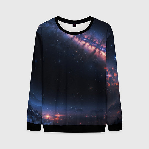 Мужской свитшот Млечный путь в звездном небе / 3D-Черный – фото 1