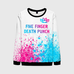 Свитшот мужской Five Finger Death Punch neon gradient style: симво, цвет: 3D-черный