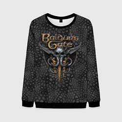 Свитшот мужской Baldurs Gate 3 logo dark black, цвет: 3D-черный