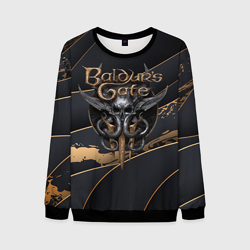 Мужской свитшот Baldurs Gate 3 logo dark logo / 3D-Черный – фото 1