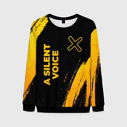 Свитшот мужской A Silent Voice - gold gradient: надпись, символ, цвет: 3D-черный