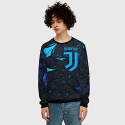 Свитшот мужской Juventus abstract blue logo, цвет: 3D-черный — фото 2