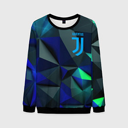 Свитшот мужской Juventus blue abstract logo, цвет: 3D-черный