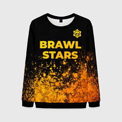 Свитшот мужской Brawl Stars - gold gradient: символ сверху, цвет: 3D-черный