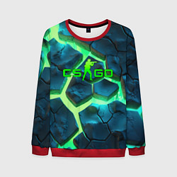 Свитшот мужской CS GO green texture logo, цвет: 3D-красный