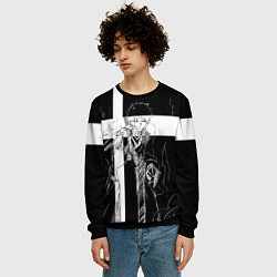 Свитшот мужской Ичиго и занпакто - Блич, цвет: 3D-черный — фото 2