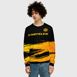 Свитшот мужской Chrysler - gold gradient: символ сверху, цвет: 3D-черный — фото 2