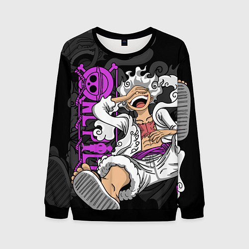 Мужской свитшот One piece - Gear 5- purple / 3D-Черный – фото 1