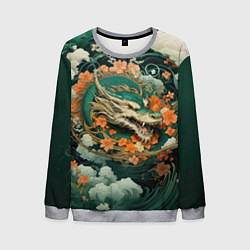 Свитшот мужской Облачный дракон Irezumi, цвет: 3D-меланж