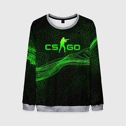 Свитшот мужской CSGO green abstract, цвет: 3D-меланж