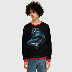 Свитшот мужской Mercedes Benz dark style, цвет: 3D-красный — фото 2