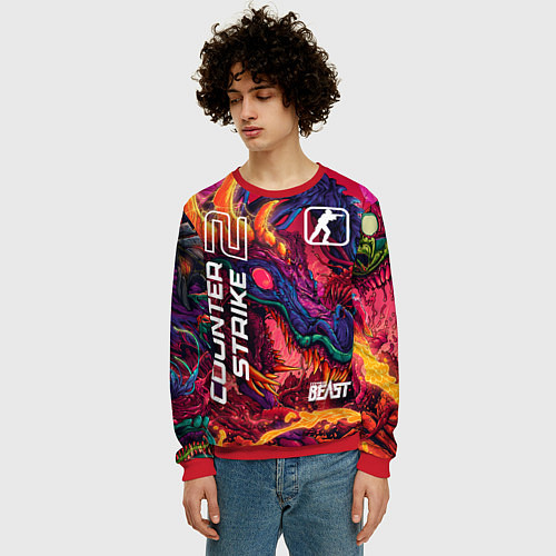 Мужской свитшот CS 2 hyper beast / 3D-Красный – фото 3