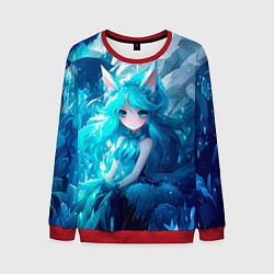 Свитшот мужской Снежная лиса в стиле аниме, цвет: 3D-красный