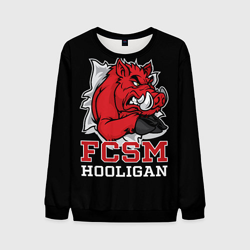Мужской свитшот FCSM hooligan / 3D-Черный – фото 1