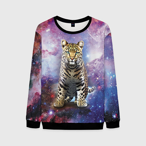 Мужской свитшот Space leopard / 3D-Черный – фото 1
