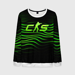 Свитшот мужской CS2 green logo, цвет: 3D-белый