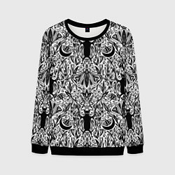 Мужской свитшот Bats and moths - gothic pattern