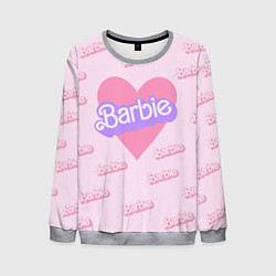 Мужской свитшот Барби и розовое сердце: паттерн