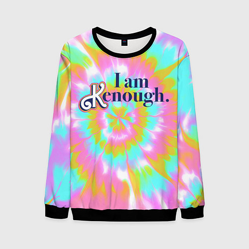 Мужской свитшот I am Kenough - retro tie-dye / 3D-Черный – фото 1