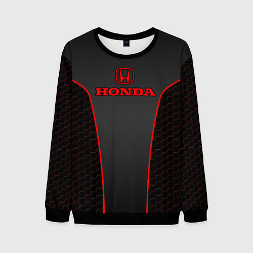 Мужской свитшот Honda - униформа красная / 3D-Черный – фото 1