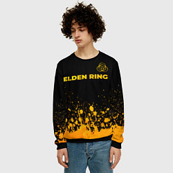 Свитшот мужской Elden Ring - gold gradient: символ сверху, цвет: 3D-черный — фото 2