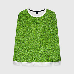 Свитшот мужской Зелёный газон, цвет: 3D-белый