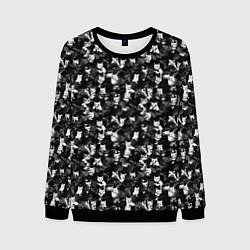 Свитшот мужской Камуфляж с котиками, цвет: 3D-черный