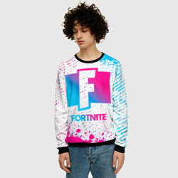 Свитшот мужской Fortnite neon gradient style, цвет: 3D-черный — фото 2