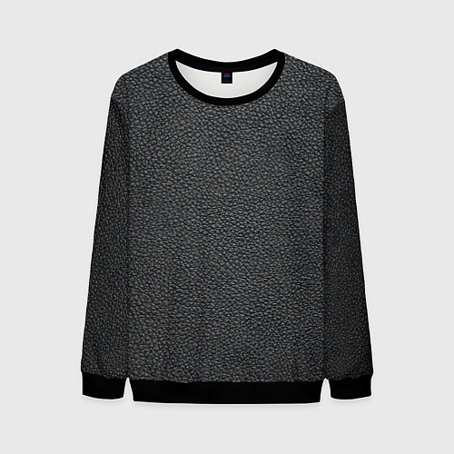 Мужской свитшот Кожаная чёрная текстура / 3D-Черный – фото 1