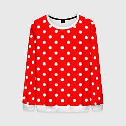 Мужской свитшот Белый горошек на красном