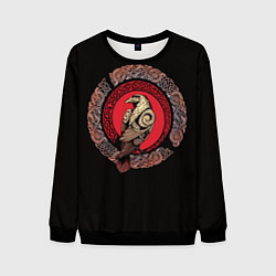 Свитшот мужской Тату скандинавский орел - кельтская плетенка, цвет: 3D-черный