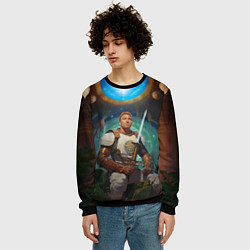 Свитшот мужской Гачимучи Билли Харингтон рыцарь, цвет: 3D-черный — фото 2