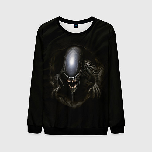 Мужской свитшот Чужой ксеноморф / 3D-Черный – фото 1