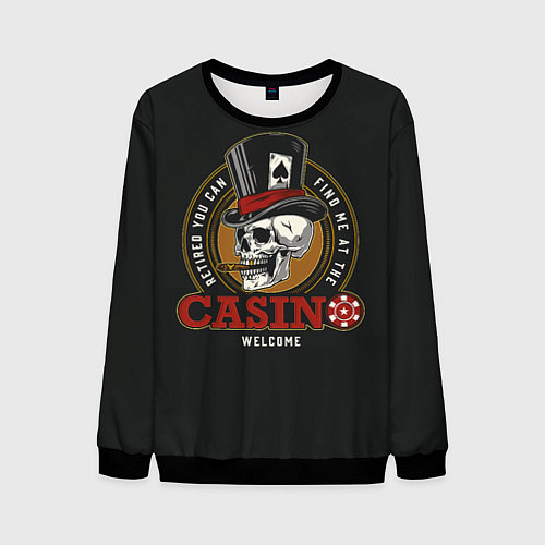 Мужской свитшот Casino / 3D-Черный – фото 1