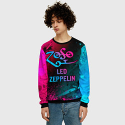 Свитшот мужской Led Zeppelin - neon gradient, цвет: 3D-черный — фото 2
