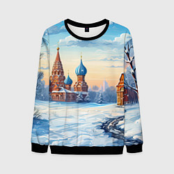Свитшот мужской Российская зима, цвет: 3D-черный