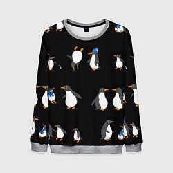 Мужской свитшот Веселая семья пингвинов