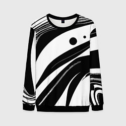 Свитшот мужской Abstract black and white composition, цвет: 3D-черный